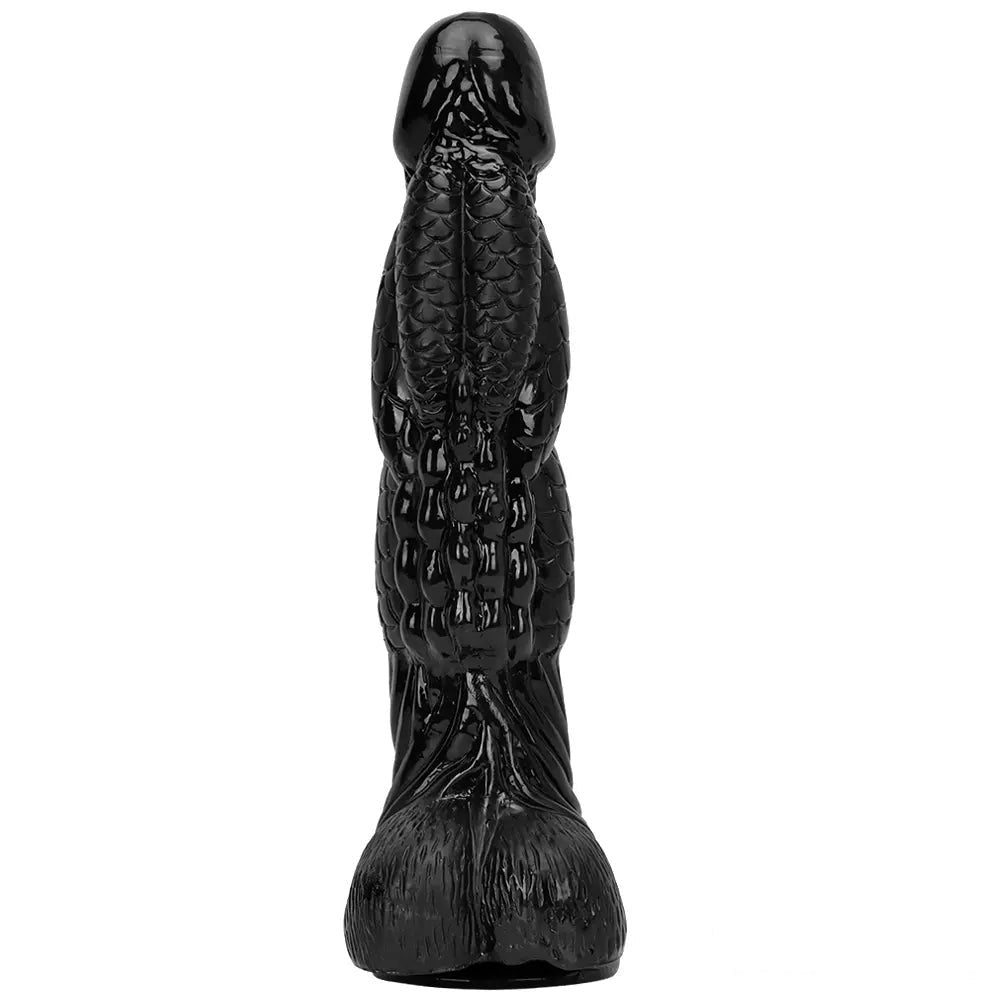 Black Dragon Scale Dildo 3.1in - Ridged Fantasy PVC Dildo