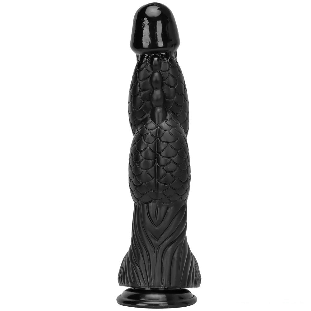Black Dragon Scale Dildo 3.1in - Ridged Fantasy PVC Dildo