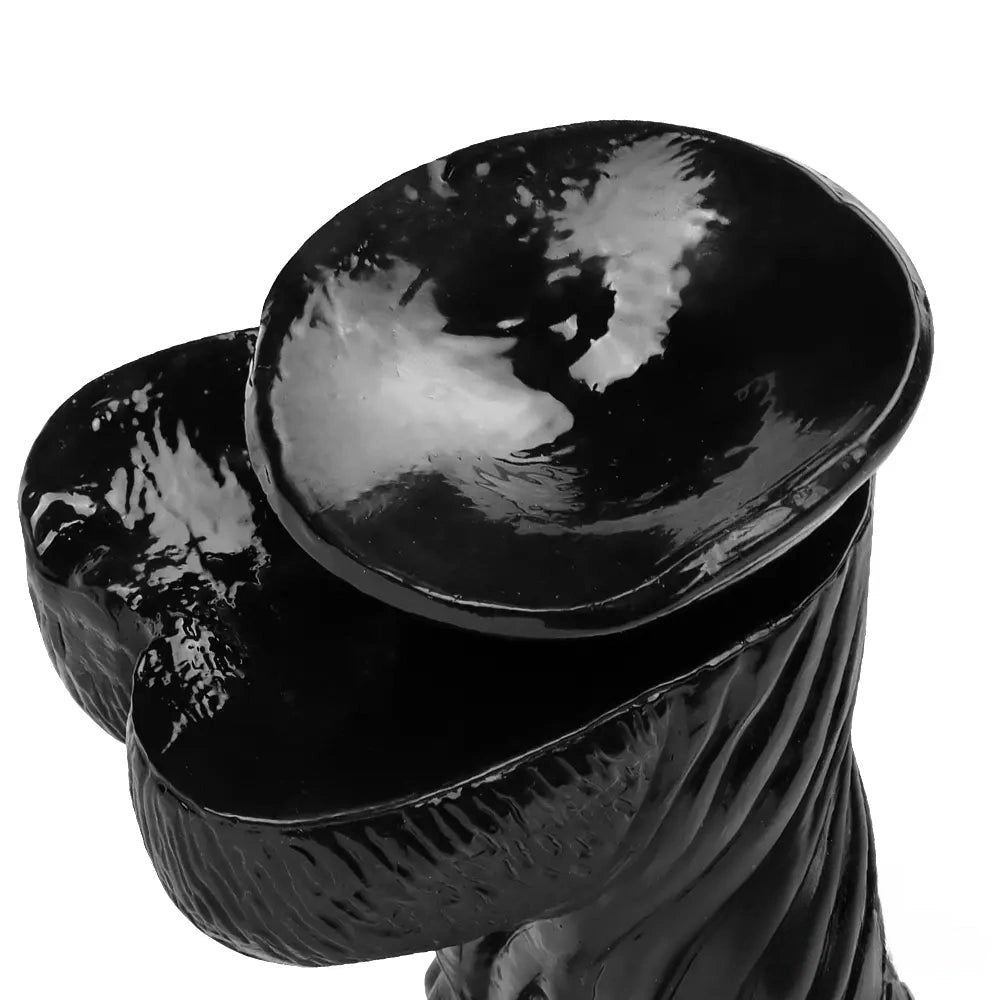 Black Dragon Scale Dildo 3.1in - Ridged Fantasy PVC Dildo