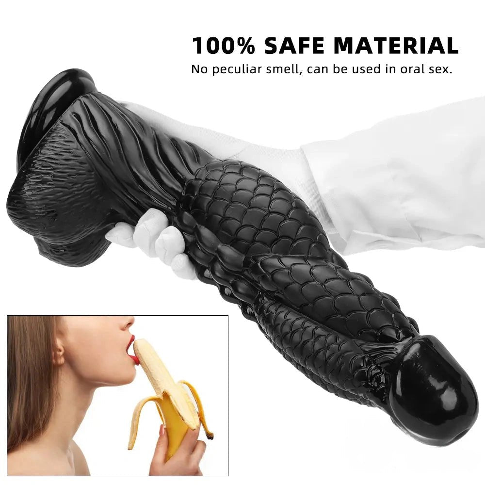 Black Dragon Scale Dildo 3.1in - Ridged Fantasy PVC Dildo