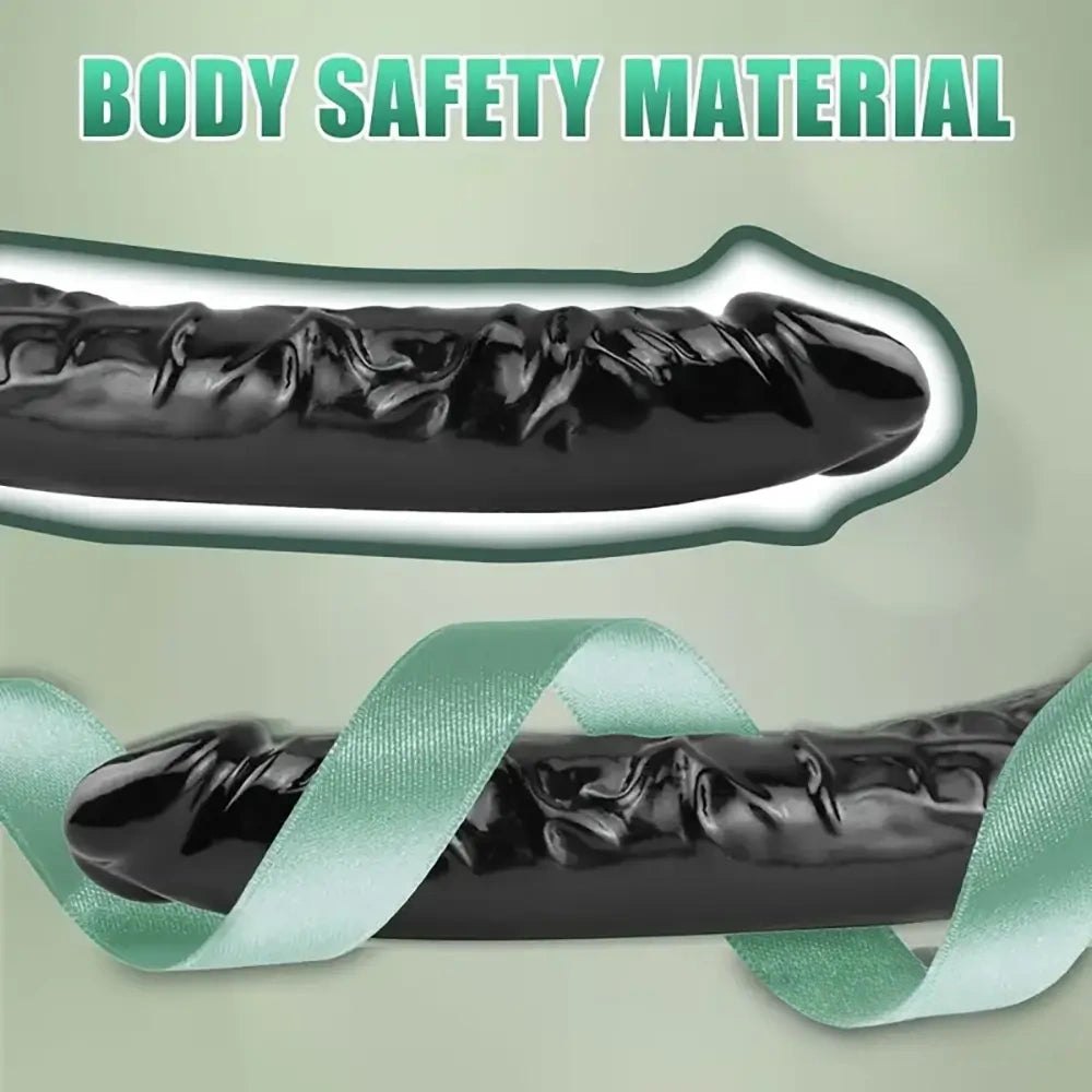 Black Realistic Dildo 8.46 in - Extended PVC Sex Toy