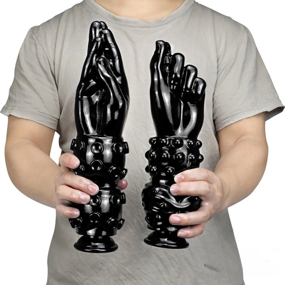 Black Fisting Hand Dildo 3.15in - Extra Thick Large Dildo