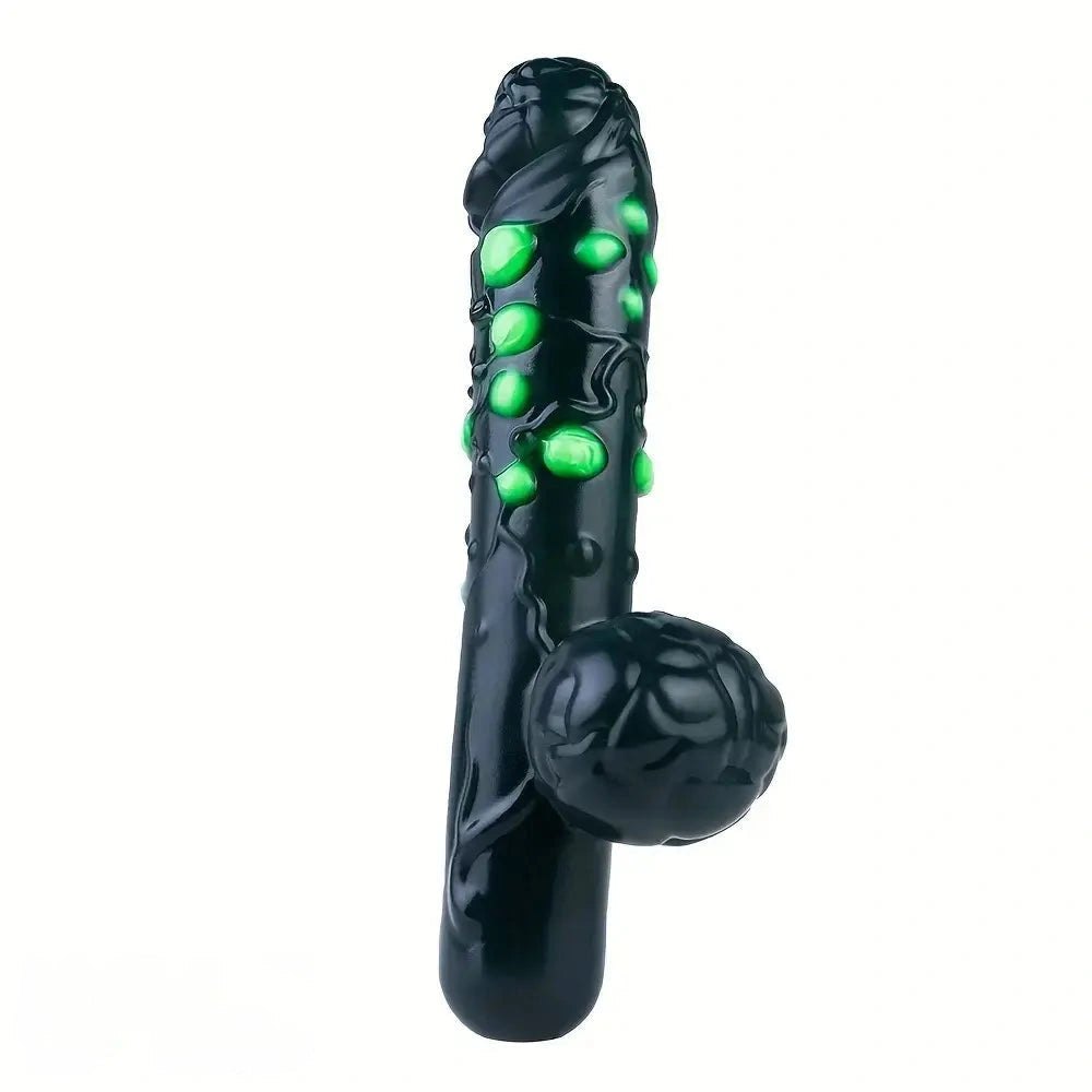 Black Fantasy Dildo with Gem Texture - Silicone Fantasy Dildo