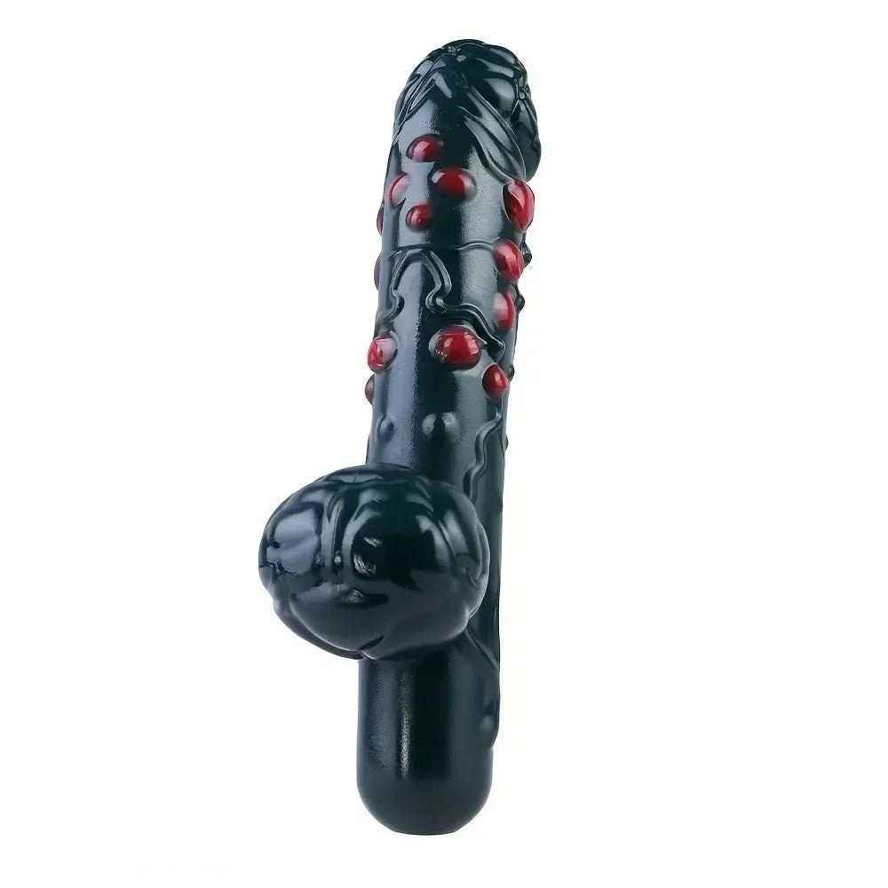 Black Fantasy Dildo with Gem Texture - Silicone Fantasy Dildo