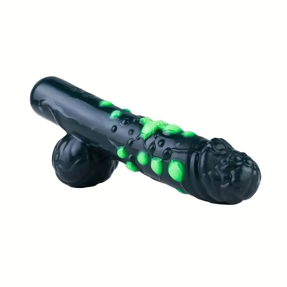 Black Fantasy Dildo with Gem Texture - Silicone Fantasy Dildo