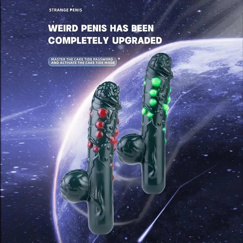 Black Fantasy Dildo with Gem Texture - Silicone Fantasy Dildo