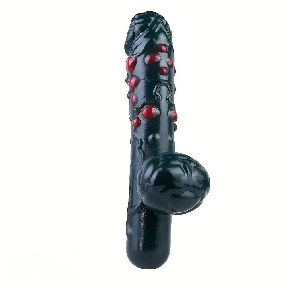 Black Fantasy Dildo with Gem Texture - Silicone Fantasy Dildo