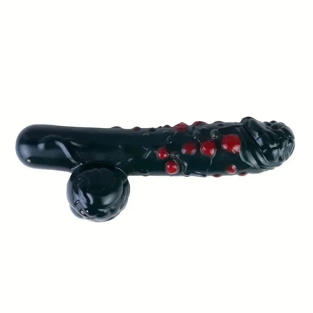 Black Fantasy Dildo with Gem Texture - Silicone Fantasy Dildo