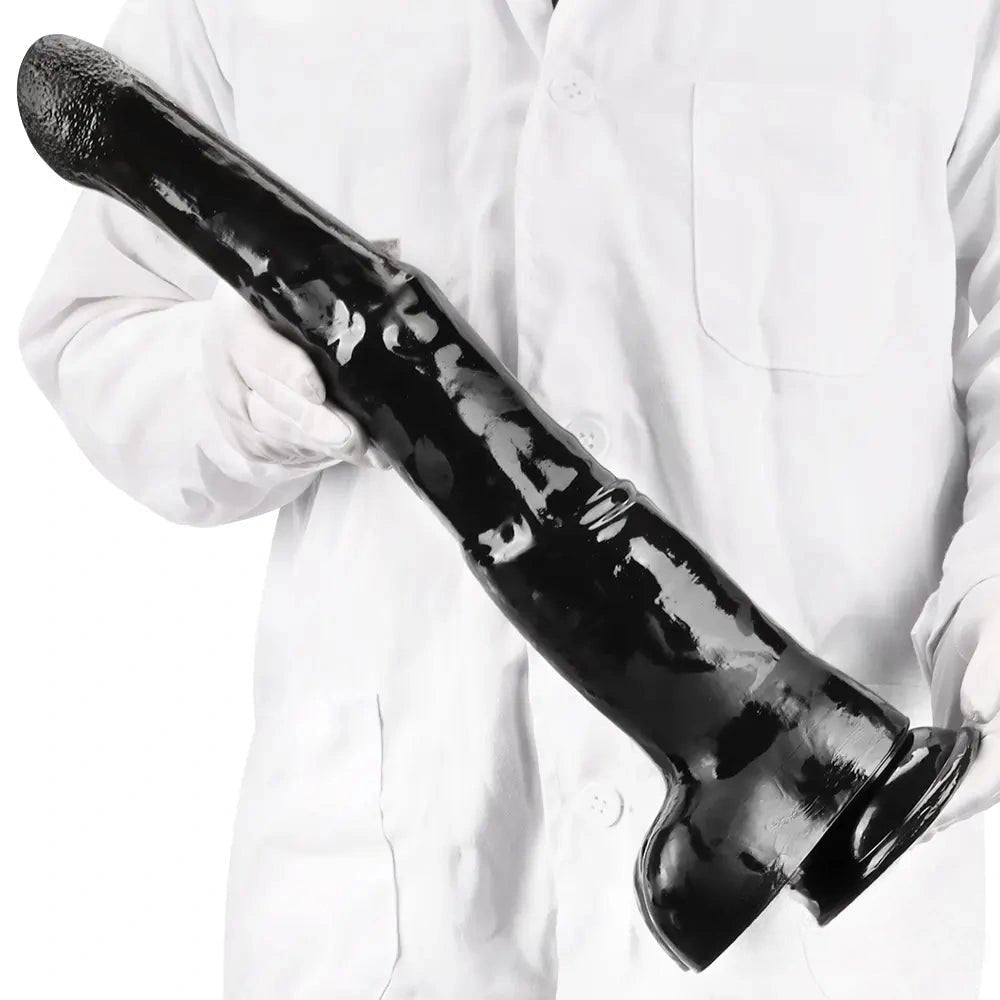 Black Horse Dildo 18.5in - Knotted Horse Dildo