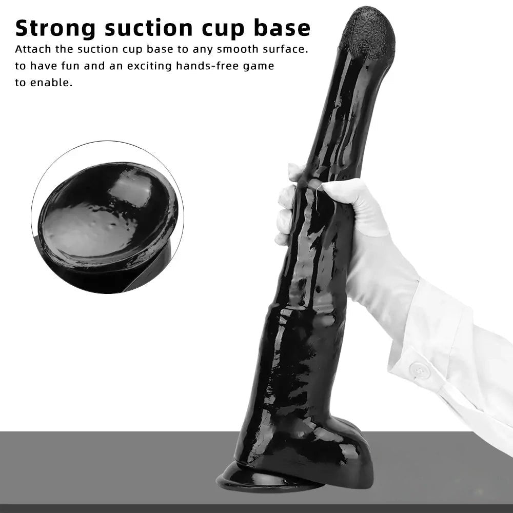 Black Horse Dildo 18.5in - Knotted Horse Dildo