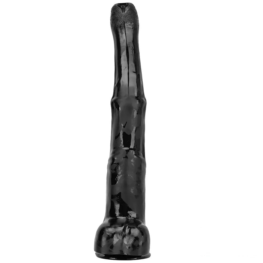 Black Horse Dildo 18.5in - Knotted Horse Dildo