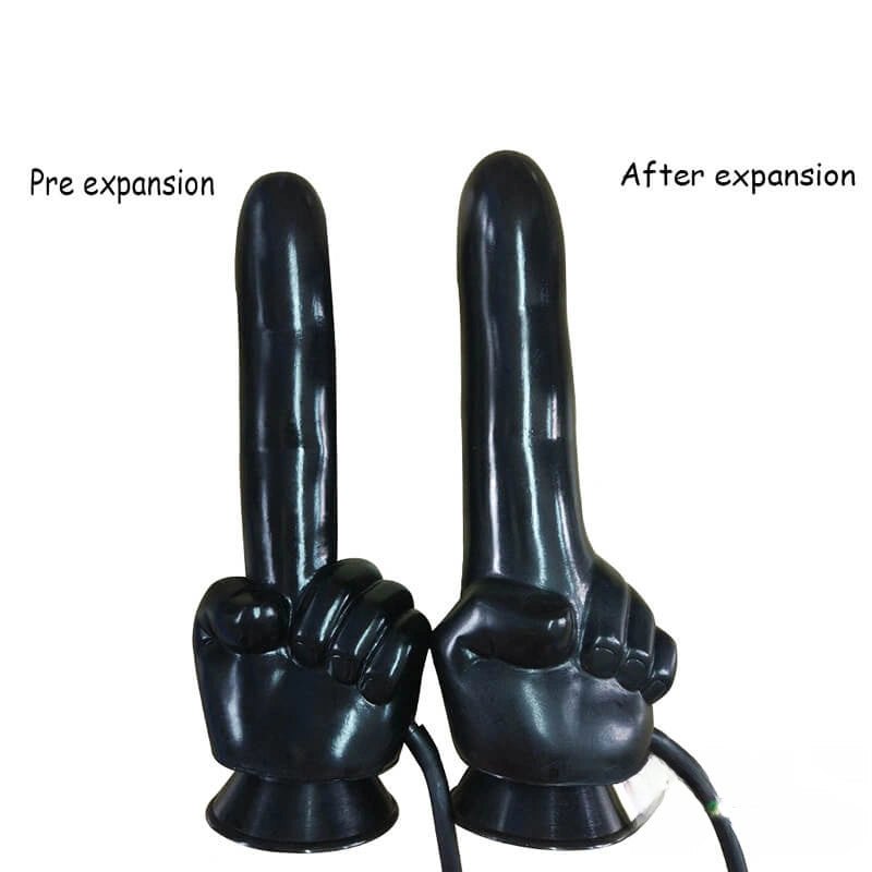 Black Inflatable Fist Dildo - Big Dildo With Pump Bulb