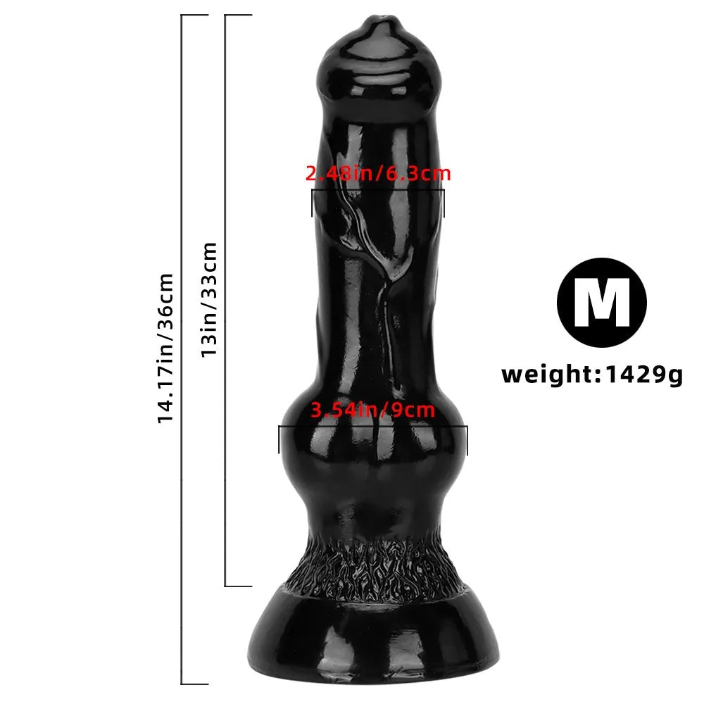 Black Knot Canine-Style Dildo - Animal Knot Dildo