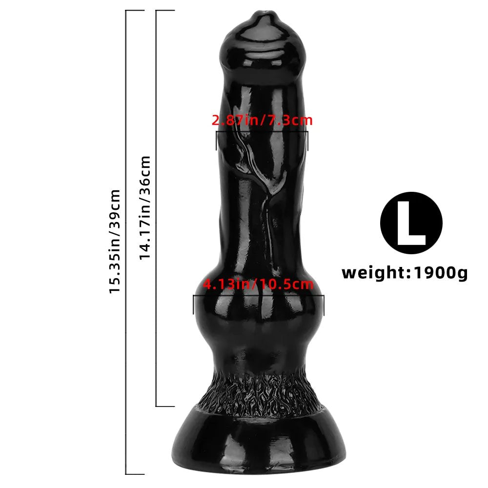 Black Knot Canine-Style Dildo - Animal Knot Dildo