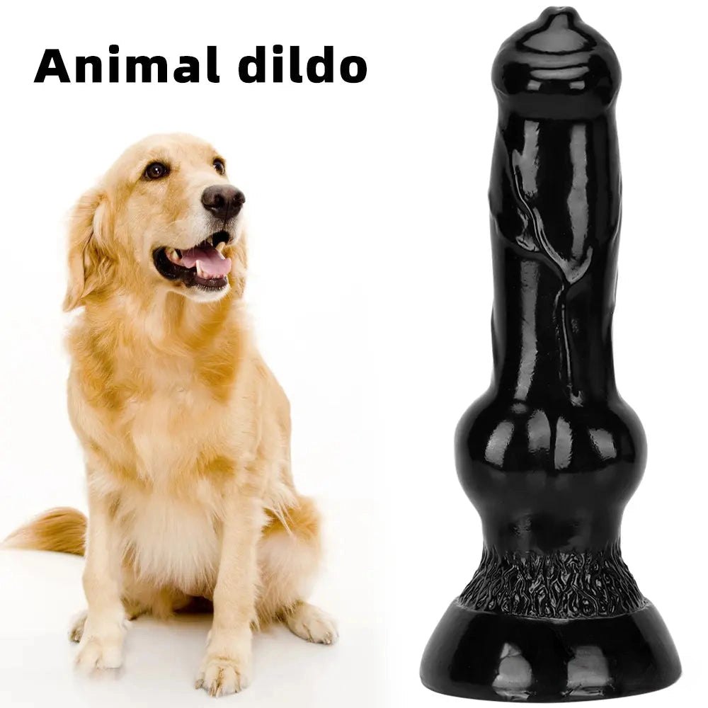 Black Knot Canine-Style Dildo - Animal Knot Dildo