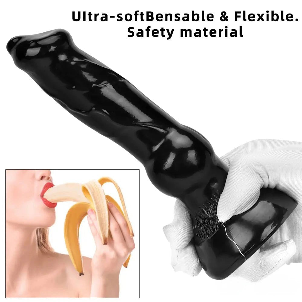 Black Knot Canine-Style Dildo - Animal Knot Dildo
