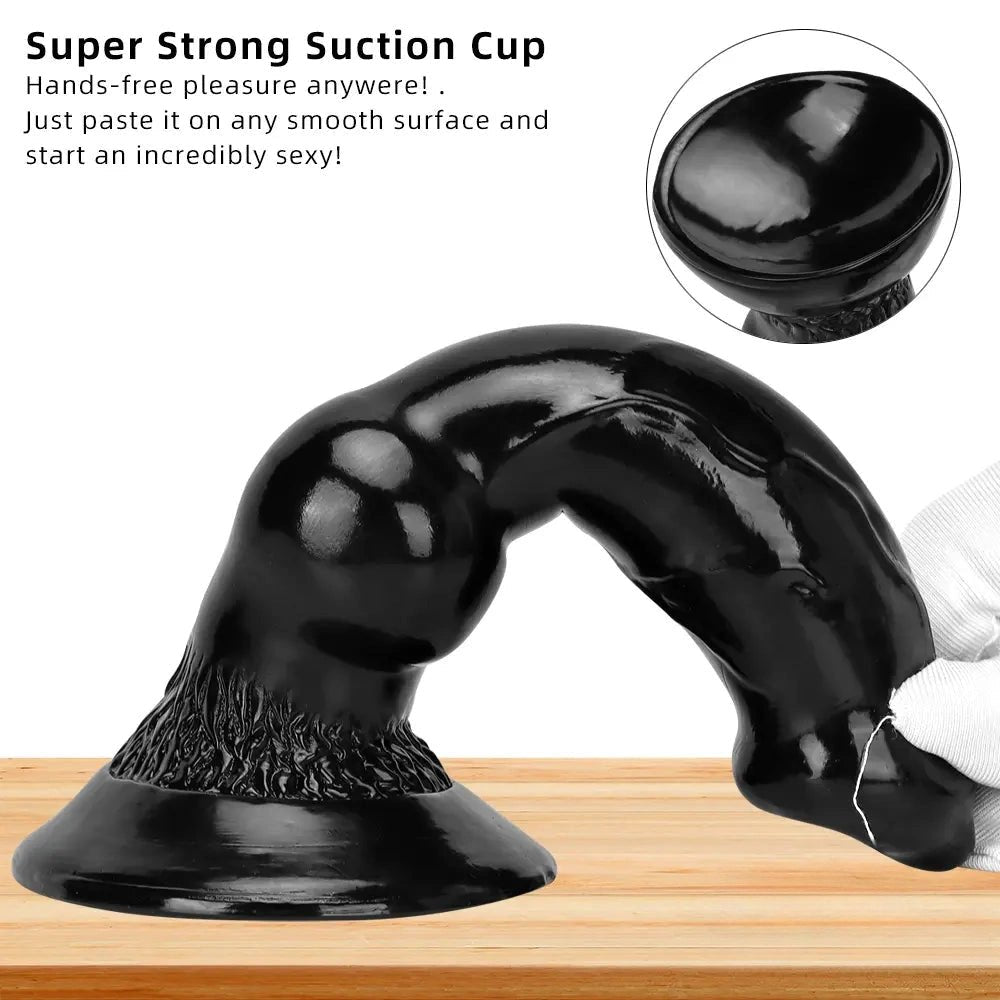 Black Knot Canine-Style Dildo - Animal Knot Dildo