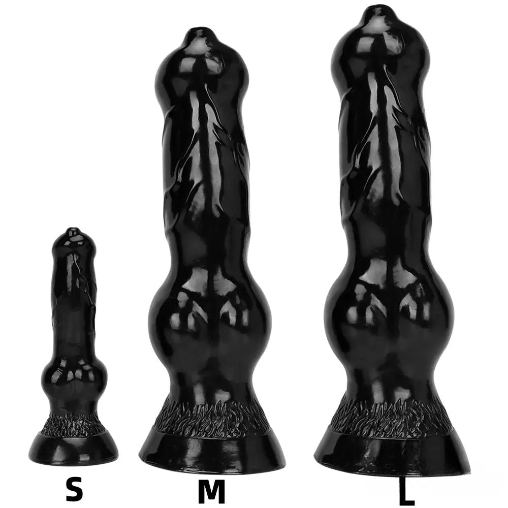 Black Knot Canine-Style Dildo - Animal Knot Dildo