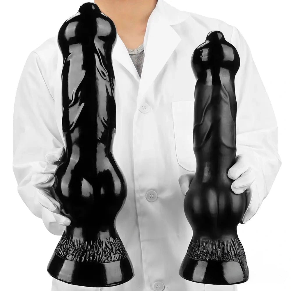 Black Knot Canine-Style Dildo - Animal Knot Dildo