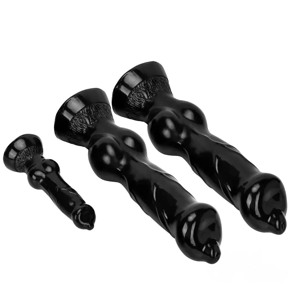 Black Knot Canine-Style Dildo - Animal Knot Dildo