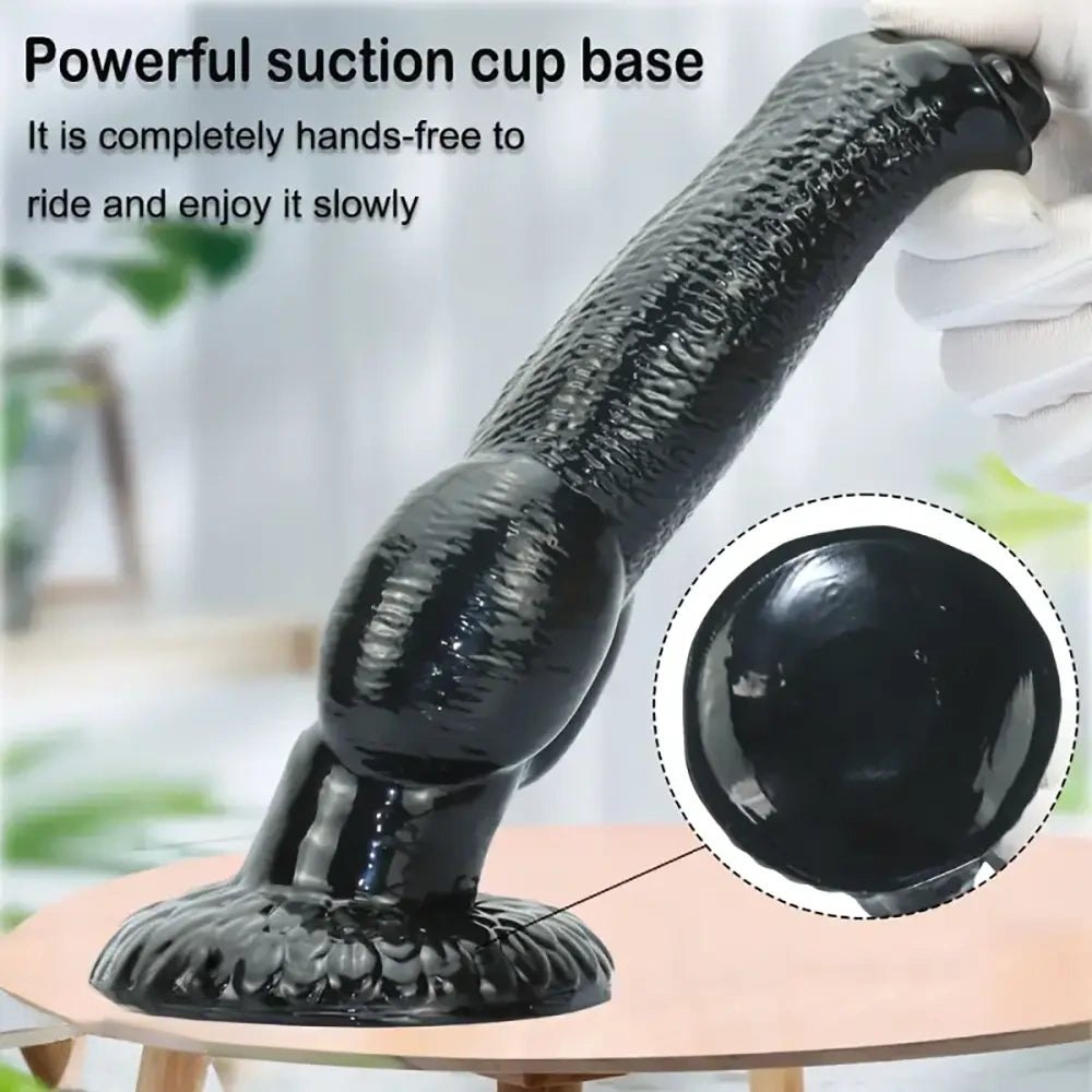 Black Knotted Animal Dildo - Big Knotted Dildo