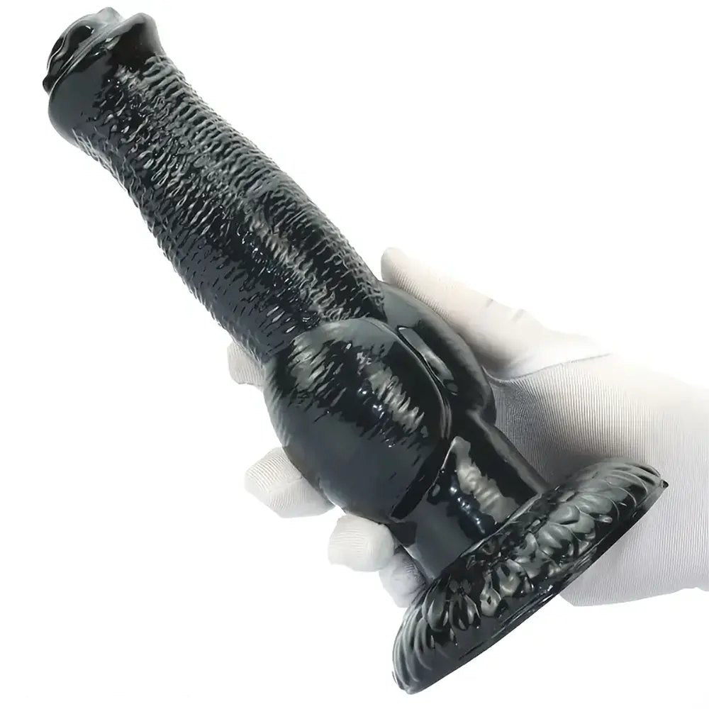 Black Knotted Animal Dildo - Big Knotted Dildo