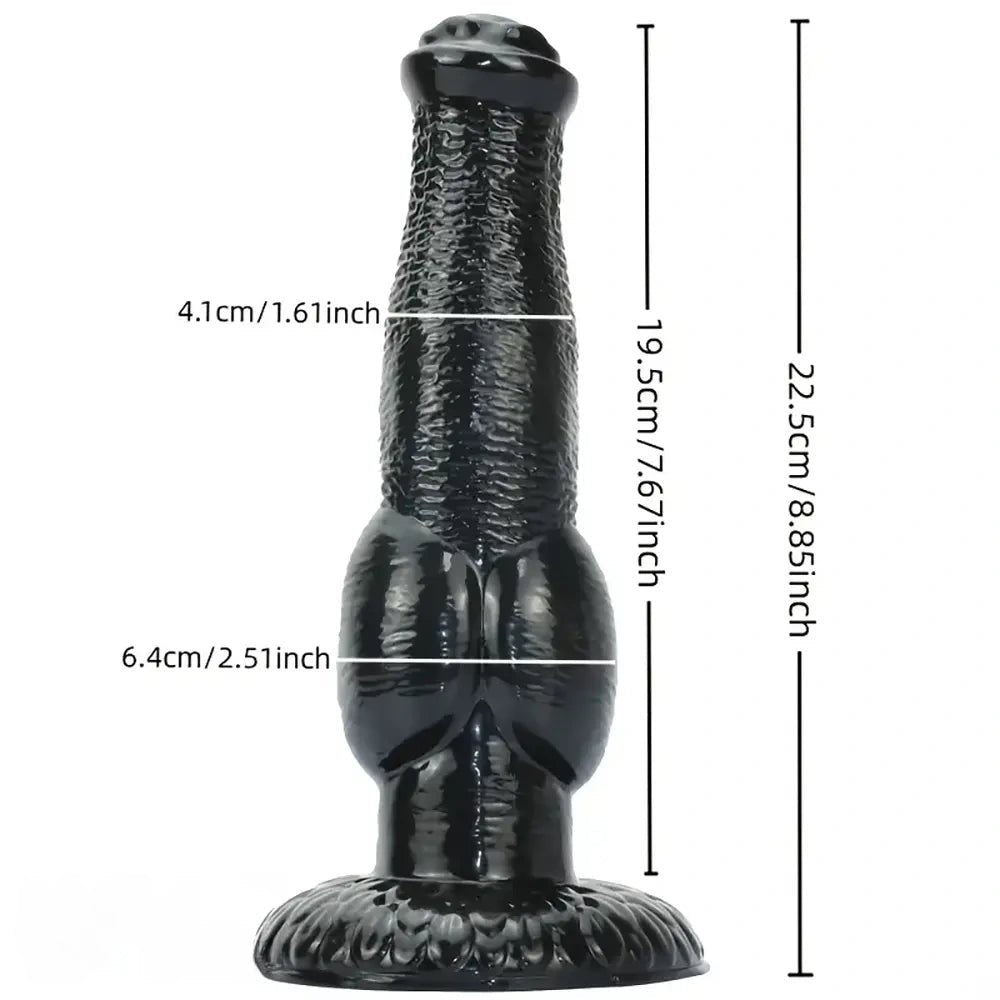 Black Knotted Animal Dildo - Big Knotted Dildo