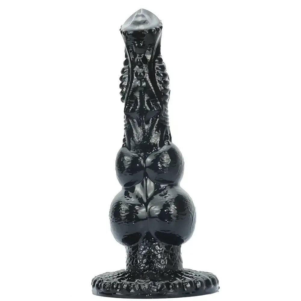 Black Knotted PVC Dildo - Fantasy Knot Animal Dildo