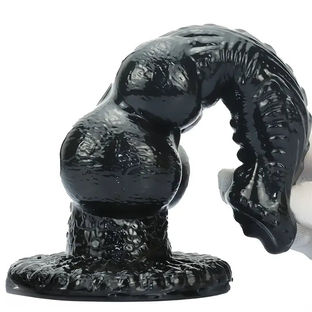 Black Knotted PVC Dildo - Fantasy Knot Animal Dildo