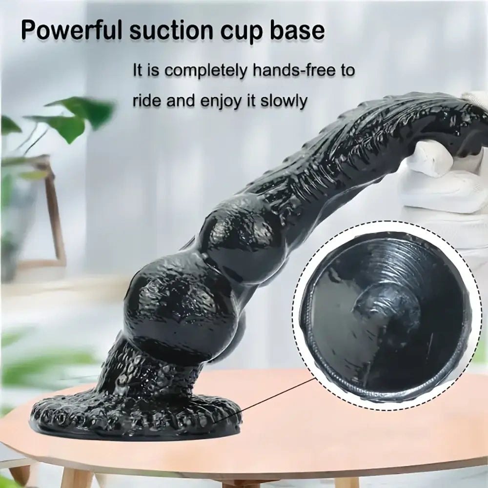 Black Knotted PVC Dildo - Fantasy Knot Animal Dildo