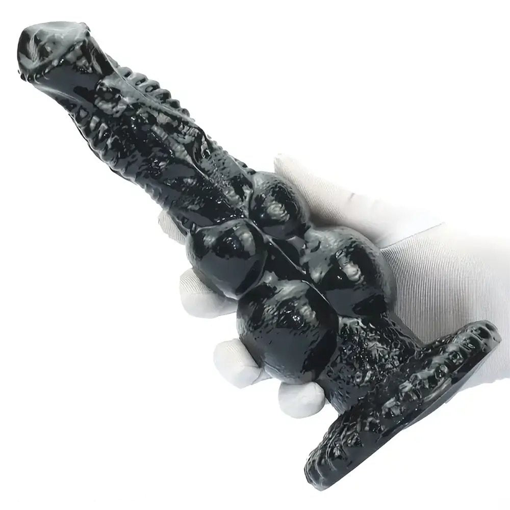 Black Knotted PVC Dildo - Fantasy Knot Animal Dildo