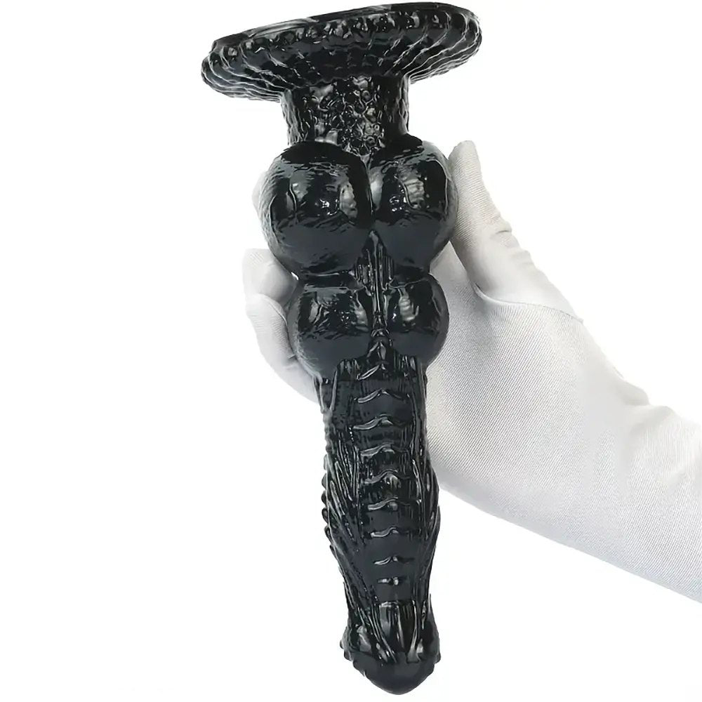 Black Knotted PVC Dildo - Fantasy Knot Animal Dildo