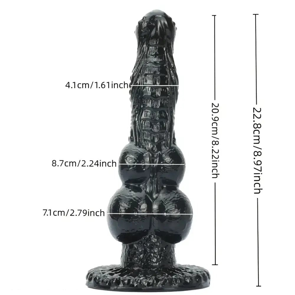 Black Knotted PVC Dildo - Fantasy Knot Animal Dildo
