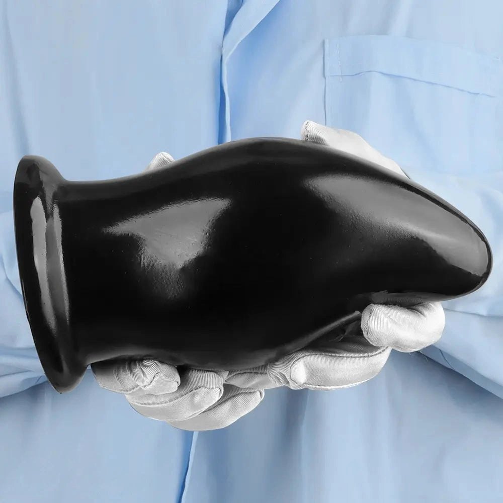Black PVC Anal Plug, Thick - Suction Cup Anal Plug