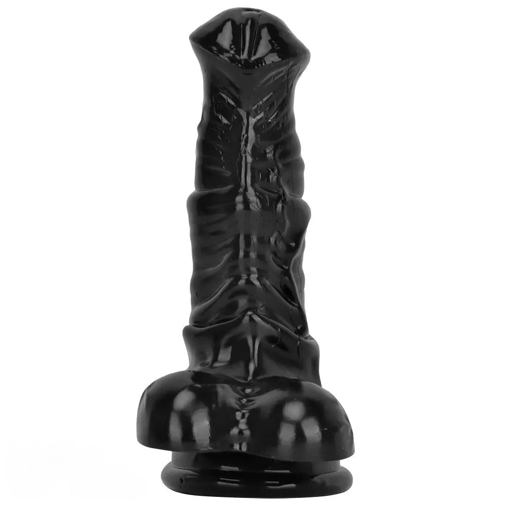Black PVC Realistic Dildo - Lifelike Realistic Dildo Toy
