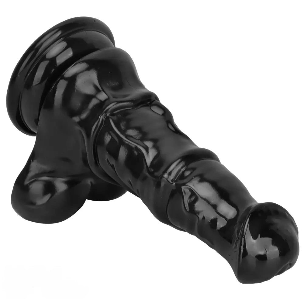 Black PVC Realistic Dildo - Lifelike Realistic Dildo Toy