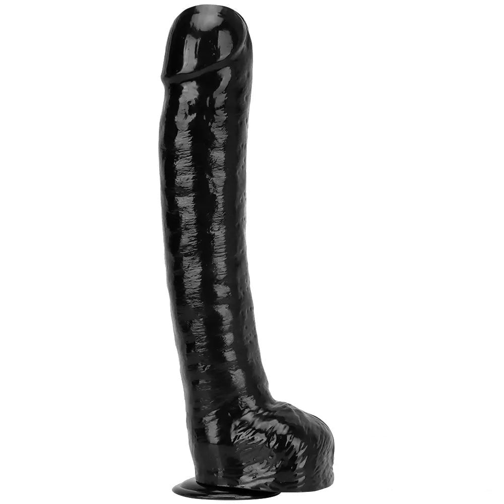 Black PVC Realistic Suction Dildo - Suction Cup Realistic Dildo