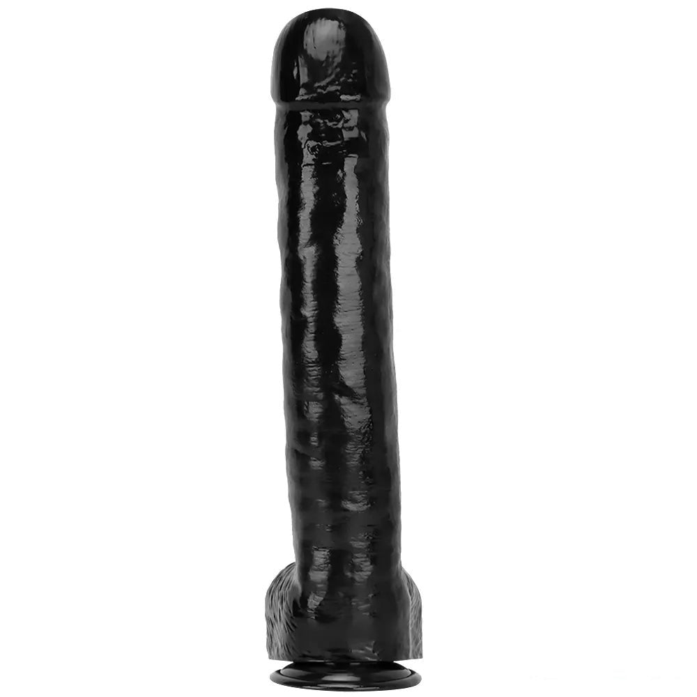 Black PVC Realistic Suction Dildo - Suction Cup Realistic Dildo