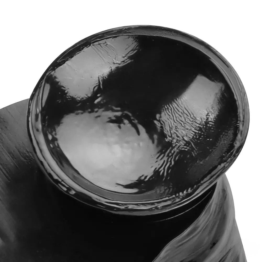 Black PVC Realistic Suction Dildo - Suction Cup Realistic Dildo