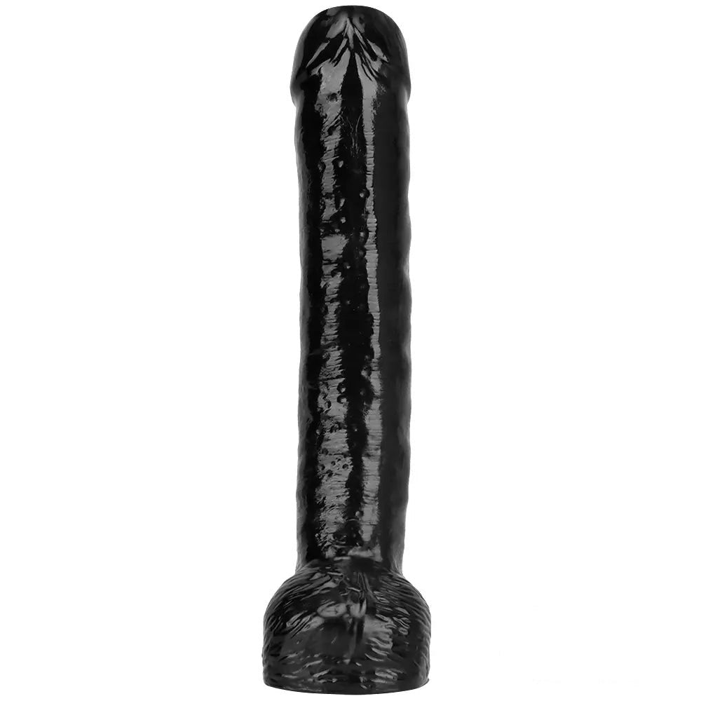 Black PVC Realistic Suction Dildo - Suction Cup Realistic Dildo
