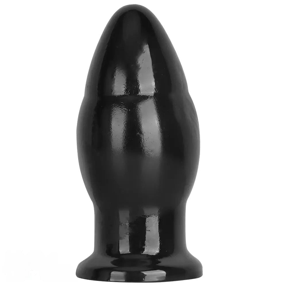 Black PVC Wide Anal Plug 6.88in - Large Black Butt Plug