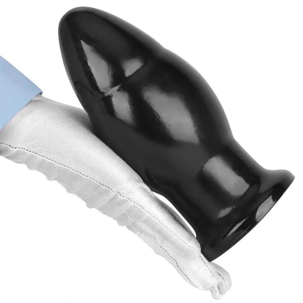 Black PVC Wide Anal Plug 6.88in - Large Black Butt Plug
