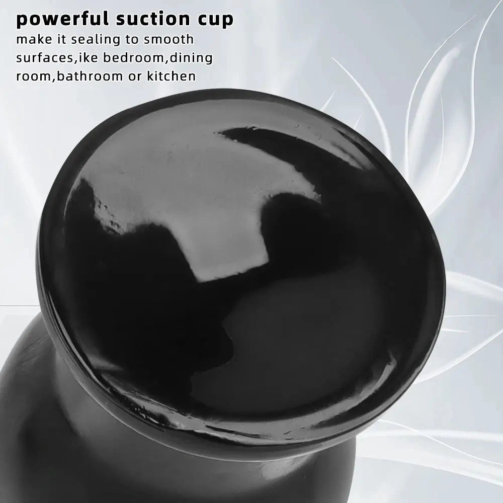 Black PVC Wide Anal Plug 6.88in - Large Black Butt Plug