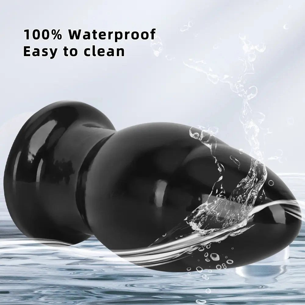 Black PVC Wide Anal Plug 6.88in - Large Black Butt Plug