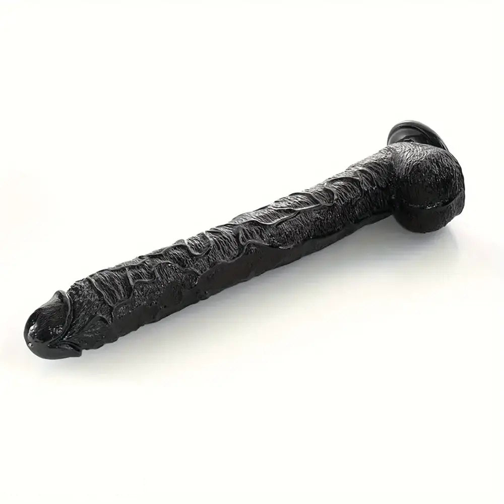 Black Realistic Dildo 17in - Lifelike Realistic Dildo