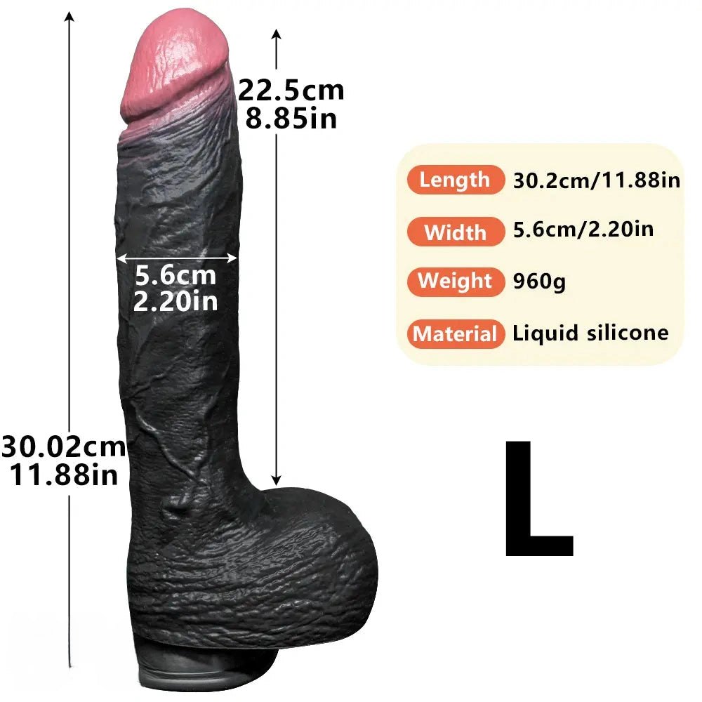 Black Realistic Strap-On Dildo - Strap-On Harness Dildo