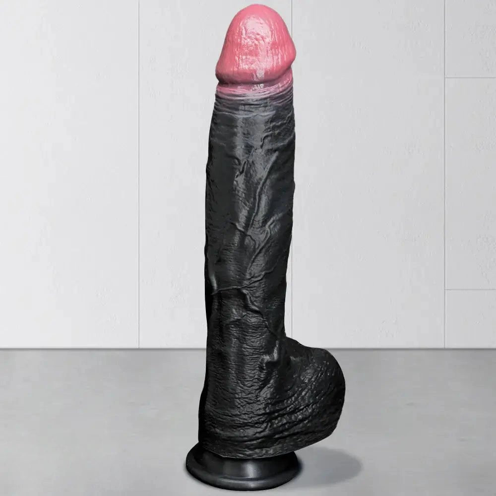 Black Realistic Strap-On Dildo - Strap-On Harness Dildo
