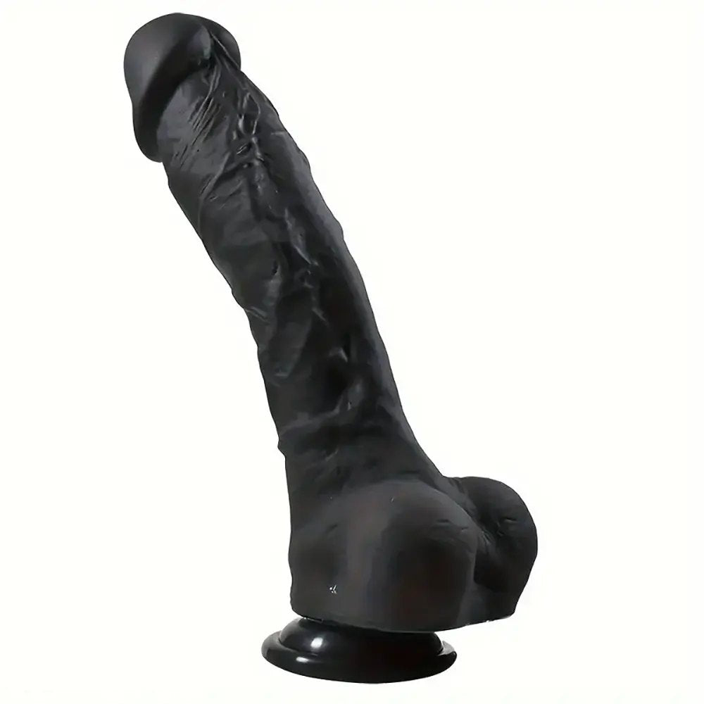 Black Realistic Dildo 9.4 in - Big Suction Cup Dildo