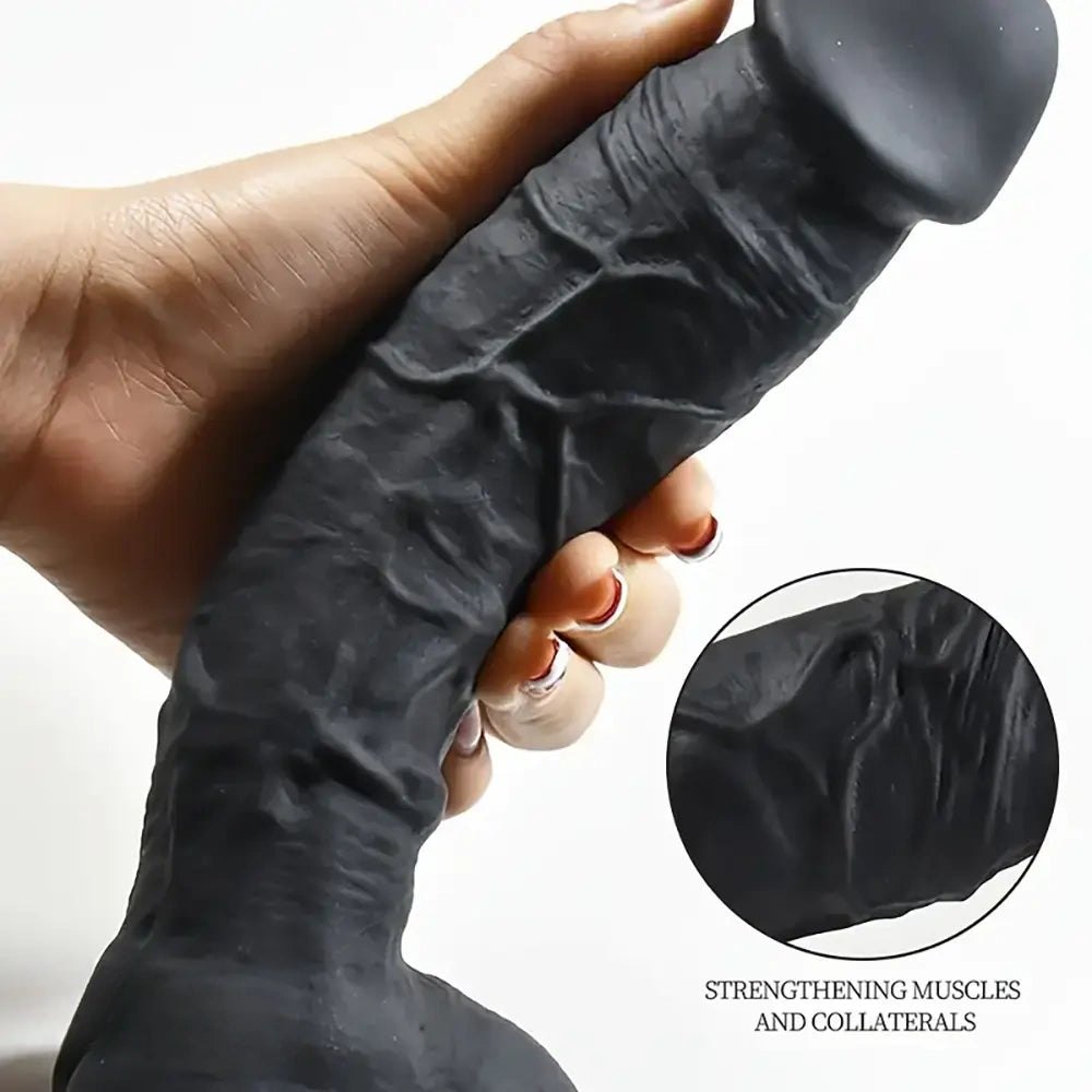Black Realistic Dildo 9.4 in - Big Suction Cup Dildo