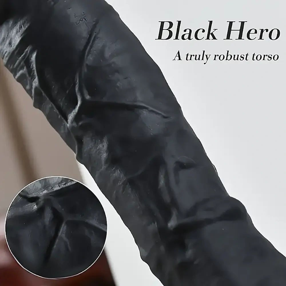 Black Realistic Dildo 9.4 in - Big Suction Cup Dildo